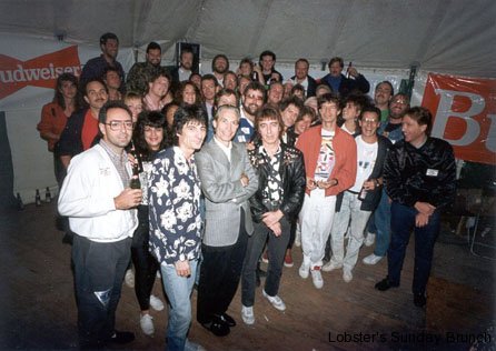 Lobster in a group photo with the Rolling Stones